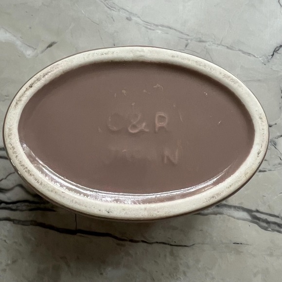 Taupe Cannister with lid‎ from Japan - midcentury - Picture 5 of 7